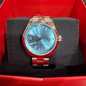 Invicta Tiffany Blue Dial Silver Watch
